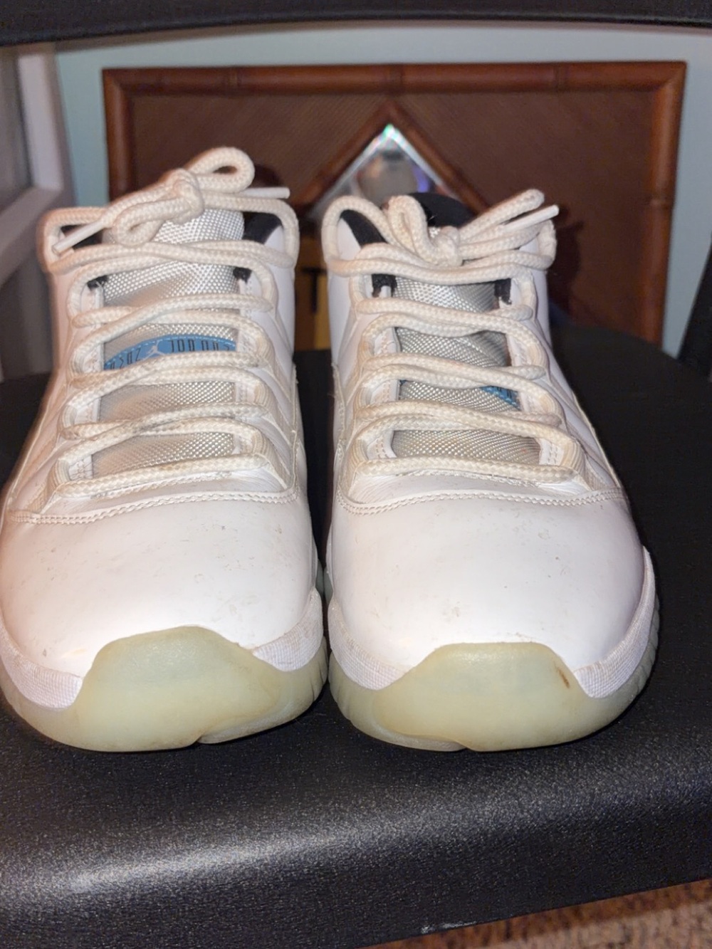 Jordan Kids White and Light Blue Low-Top Sneakers